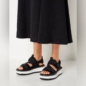 NIB Chloe Lilli Platform Slingback Sport Sandals in Black - EU42/US12